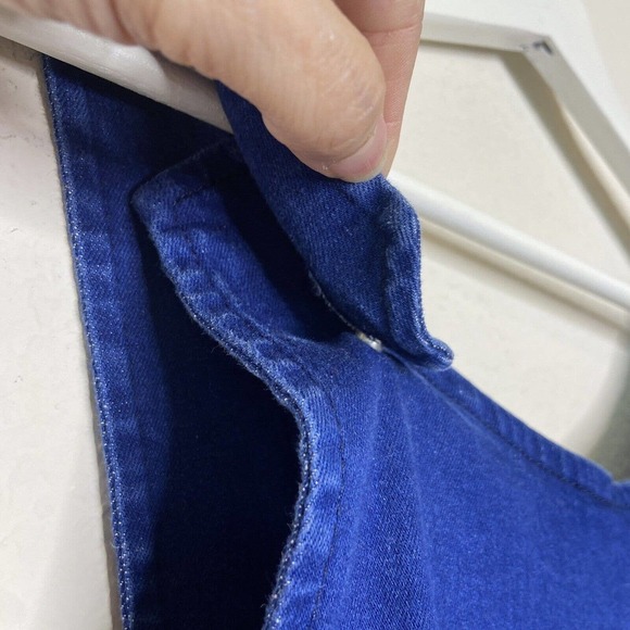 Oasis Denim Overall Pocketed Dress Sz 10 - Picture 9 of 10